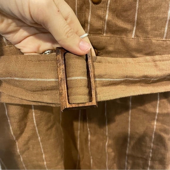 ROOLEE Linen Wylie Stripe Belted Romper - Picture 9 of 13